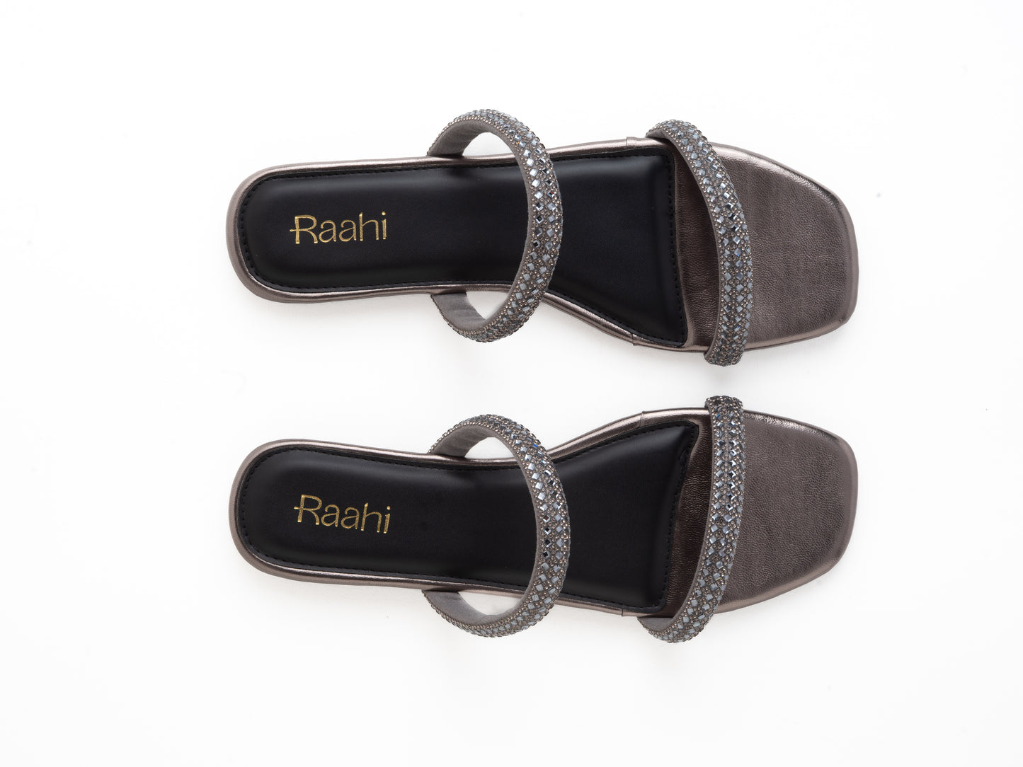 Black 2-Diamond flats