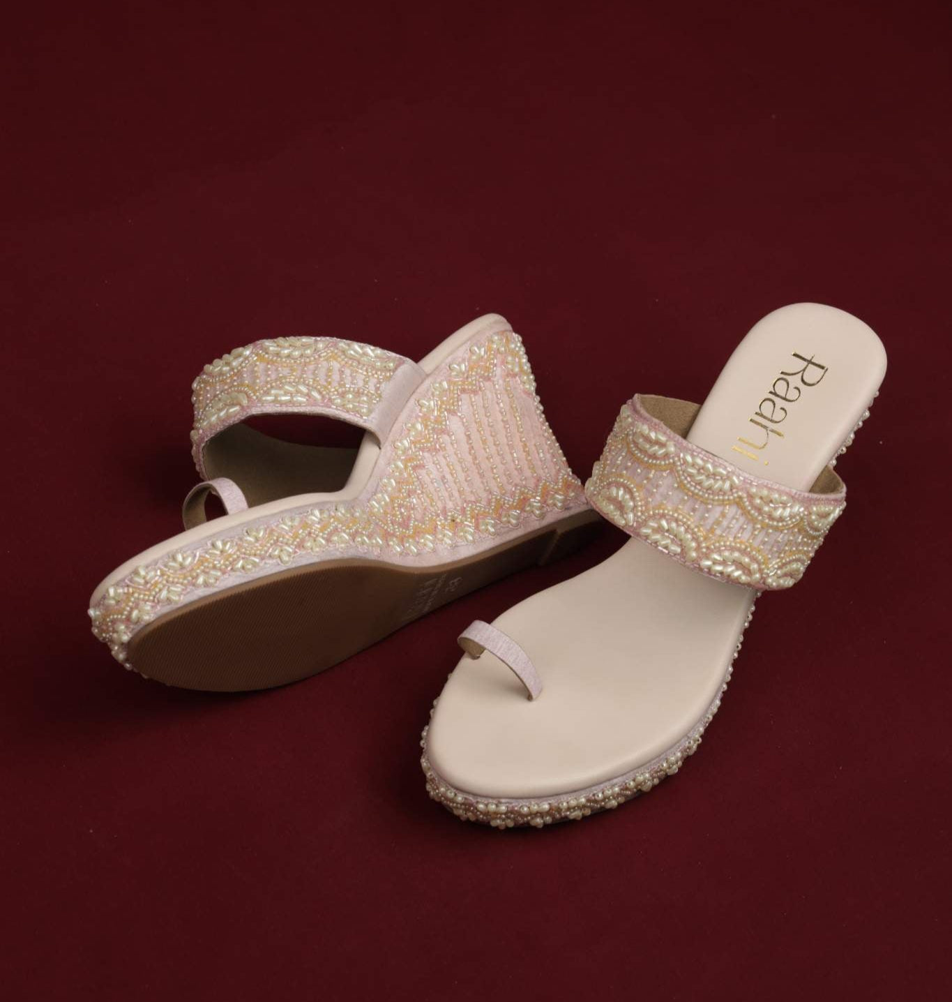 Pink embroidered Wedge