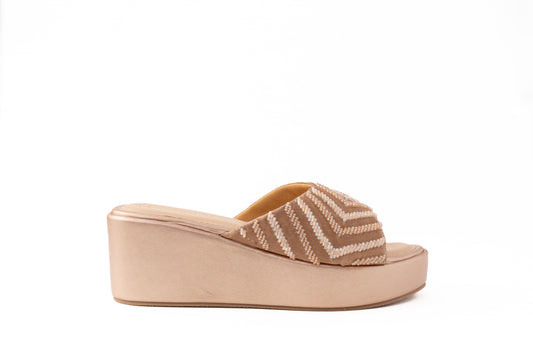 Square Tan Platform Wedge