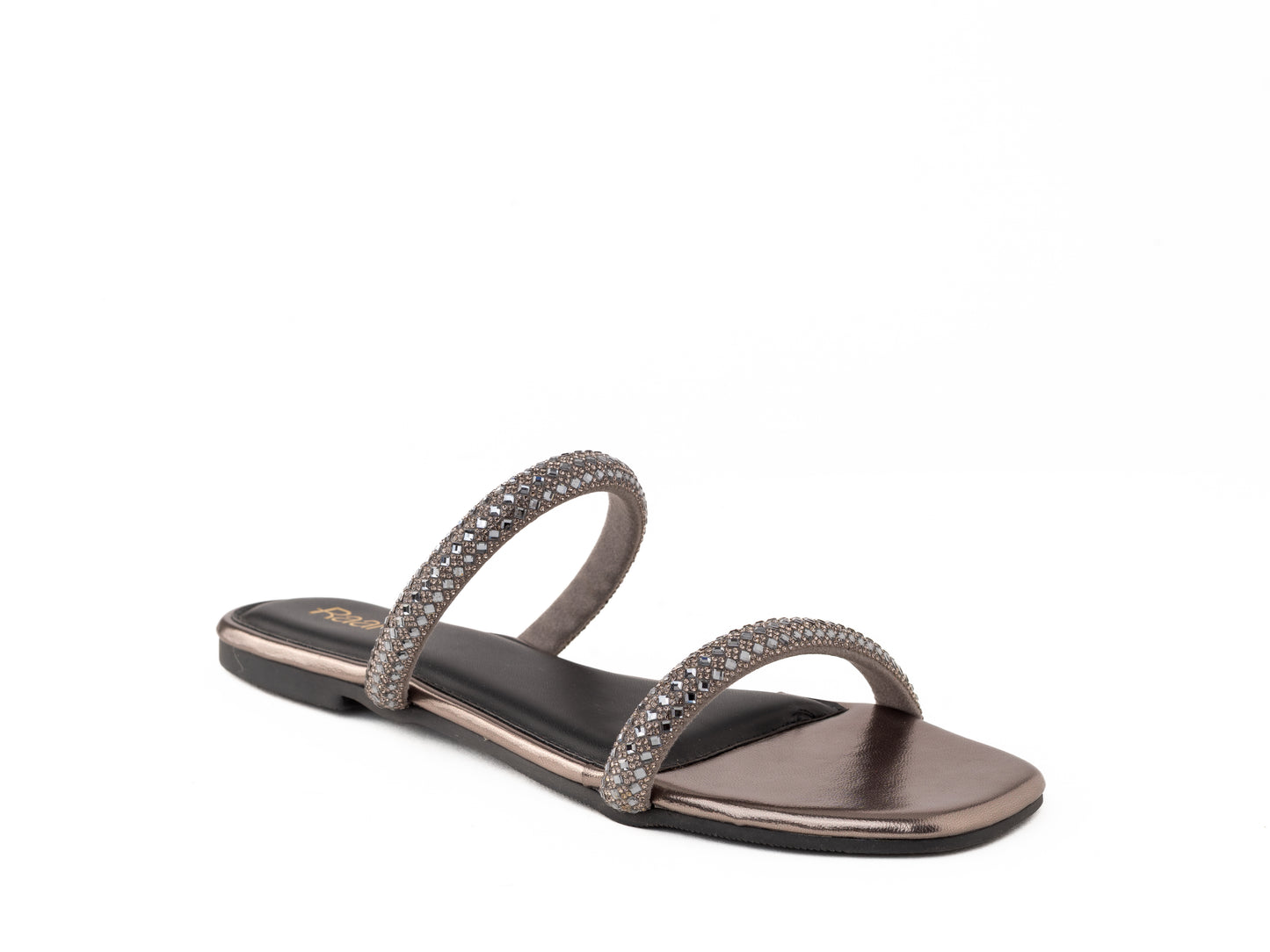 Black 2-Diamond flats