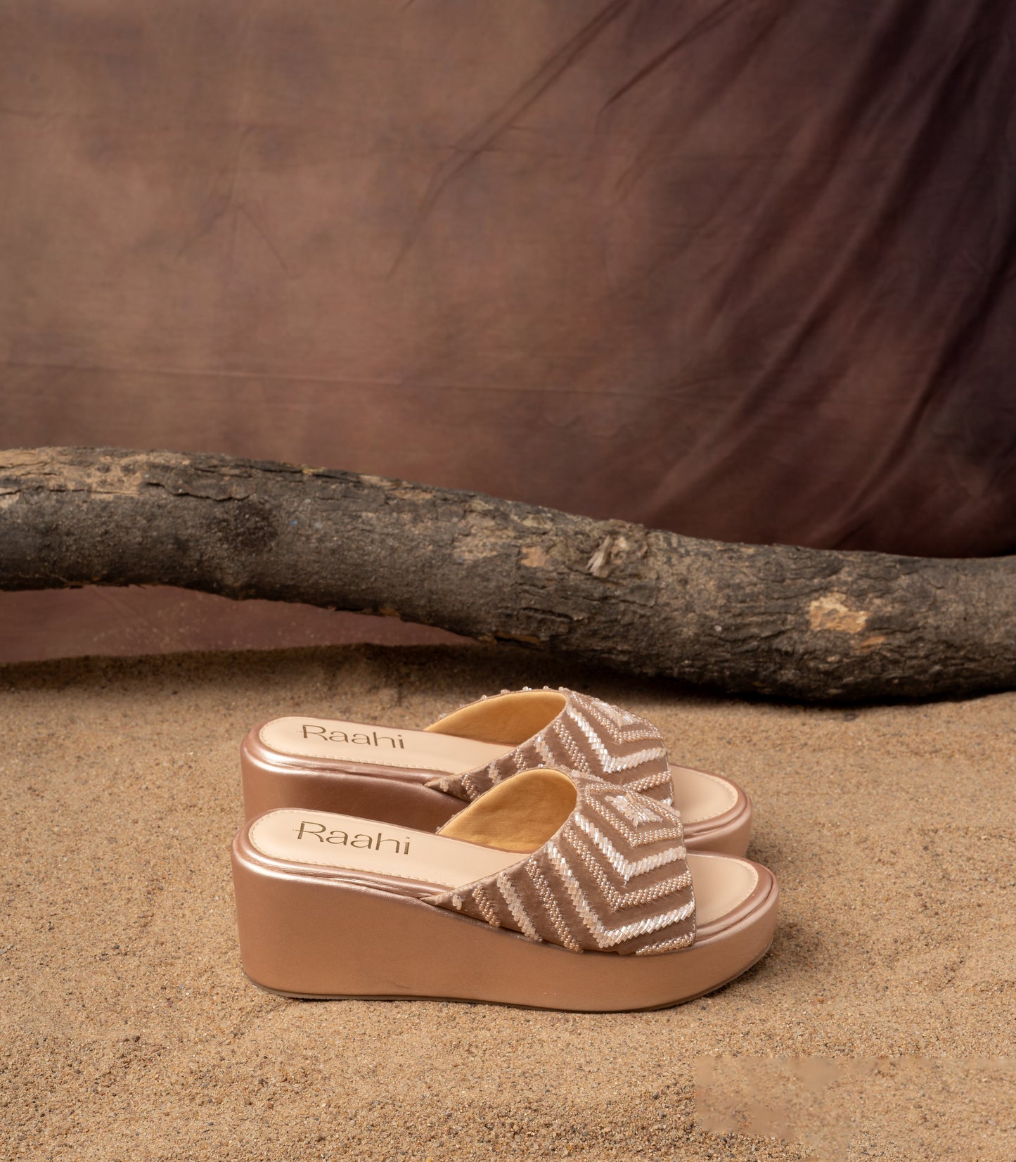 Square Tan Platform Wedge
