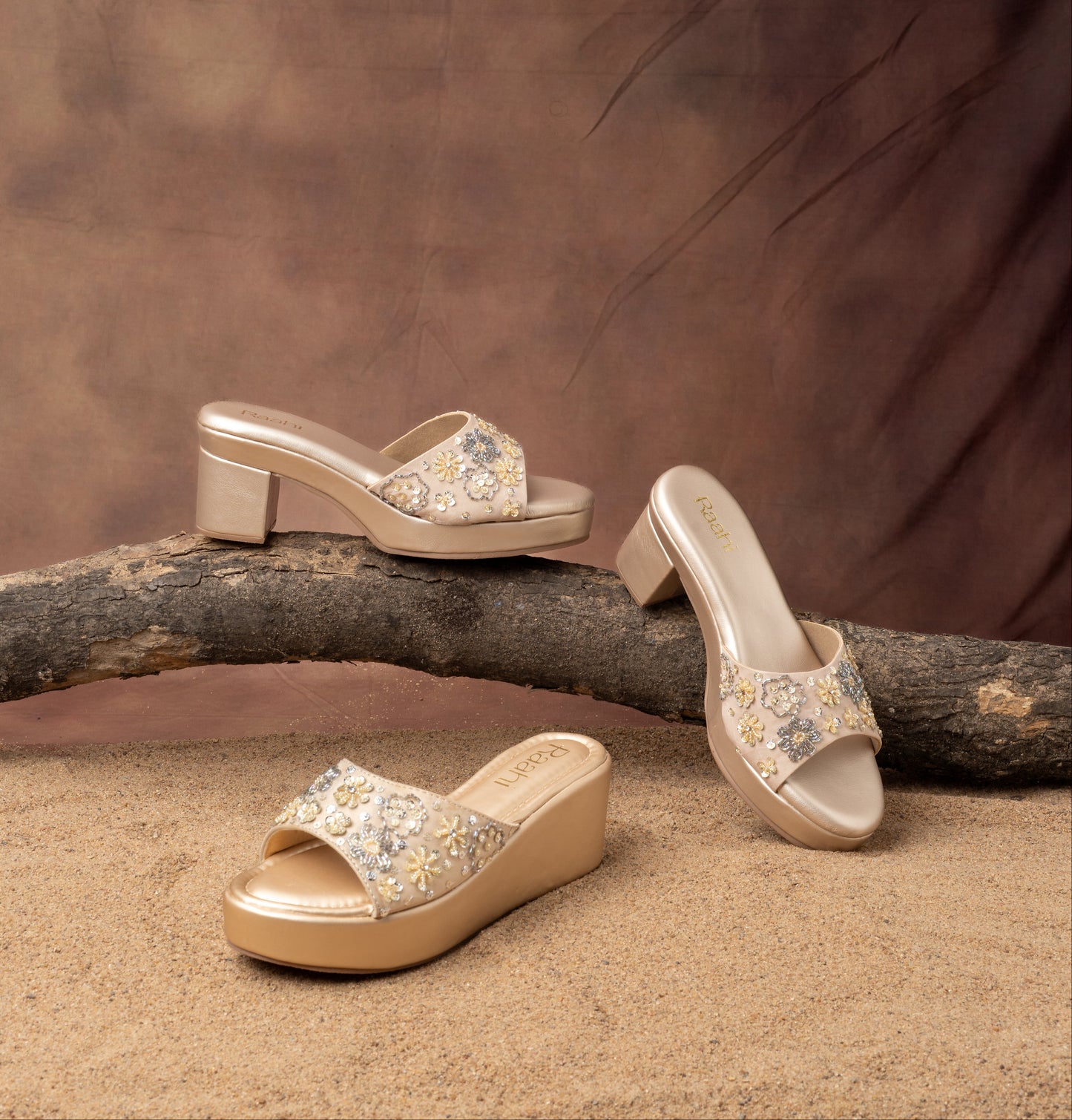 Champagne Gold Platform Wedge