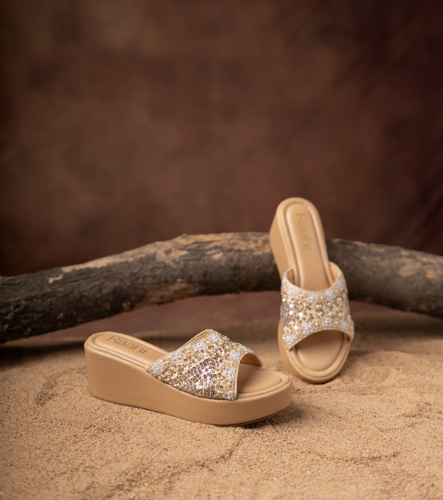 Beige Platform Wedge